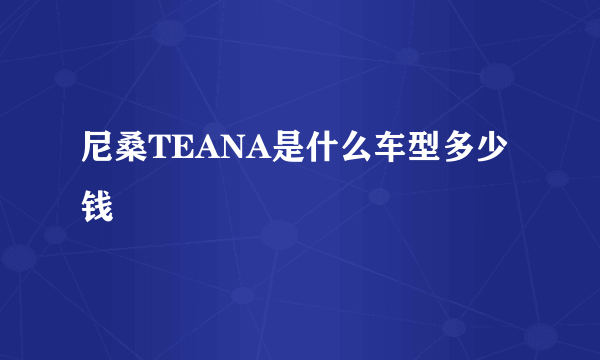 尼桑TEANA是什么车型多少钱