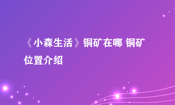 《小森生活》铜矿在哪 铜矿位置介绍