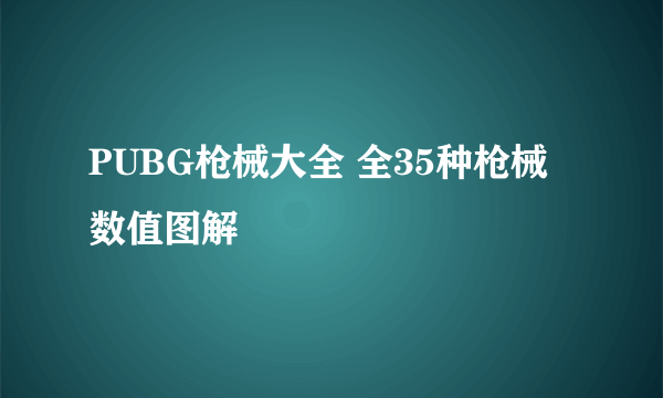 PUBG枪械大全 全35种枪械数值图解