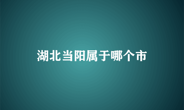 湖北当阳属于哪个市