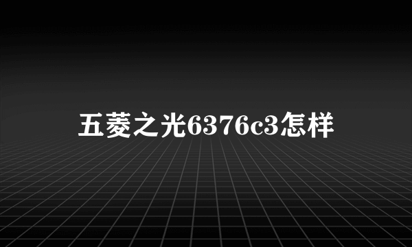 五菱之光6376c3怎样