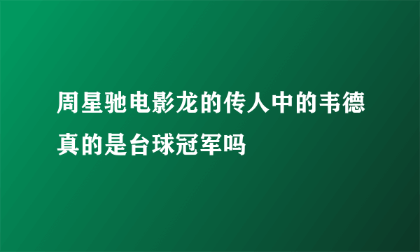 周星驰电影龙的传人中的韦德真的是台球冠军吗