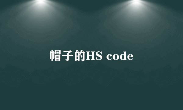 帽子的HS code