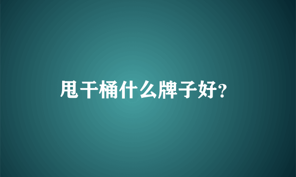 甩干桶什么牌子好？