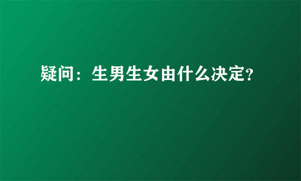 疑问：生男生女由什么决定？