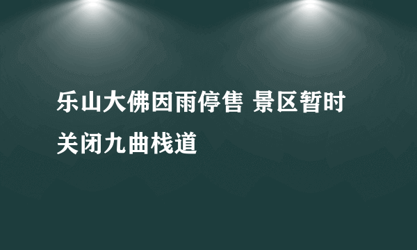 乐山大佛因雨停售 景区暂时关闭九曲栈道