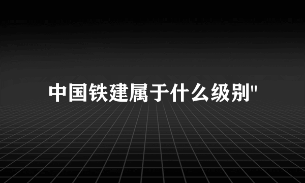 中国铁建属于什么级别