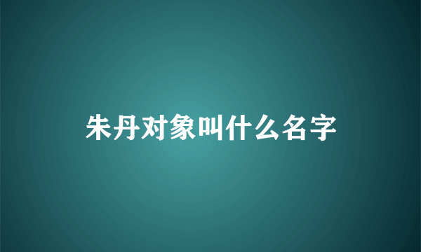 朱丹对象叫什么名字