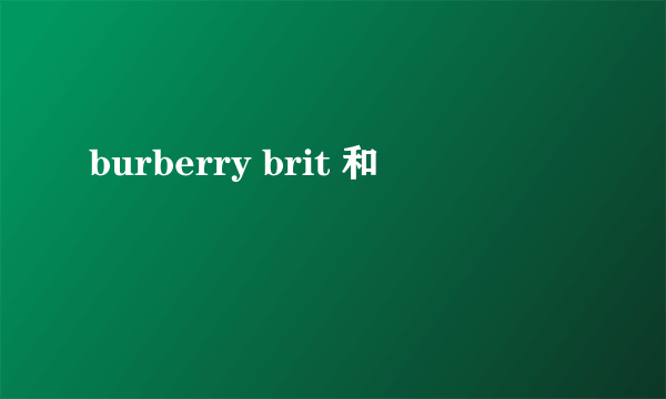 burberry brit 和