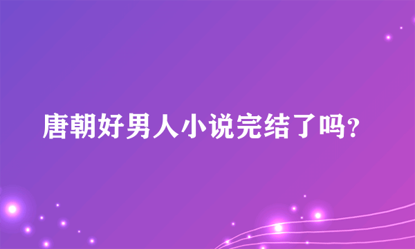 唐朝好男人小说完结了吗？