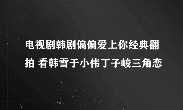 电视剧韩剧偏偏爱上你经典翻拍 看韩雪于小伟丁子峻三角恋