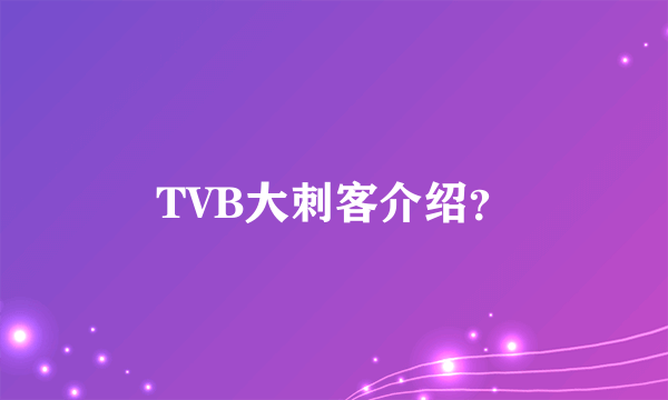 TVB大刺客介绍？