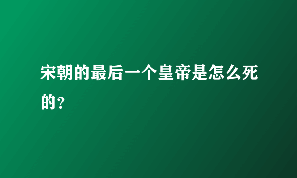 宋朝的最后一个皇帝是怎么死的？