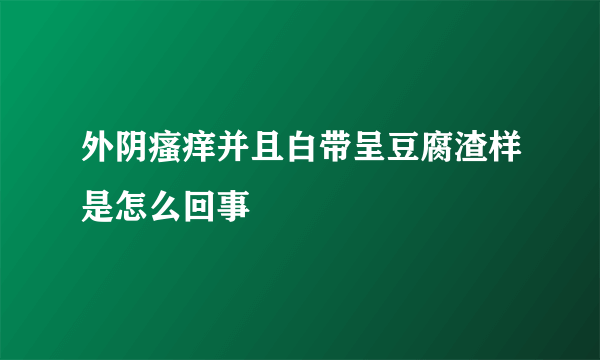 外阴瘙痒并且白带呈豆腐渣样是怎么回事