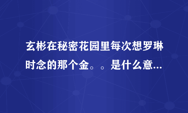 玄彬在秘密花园里每次想罗琳时念的那个金。。是什么意思？为什么念？