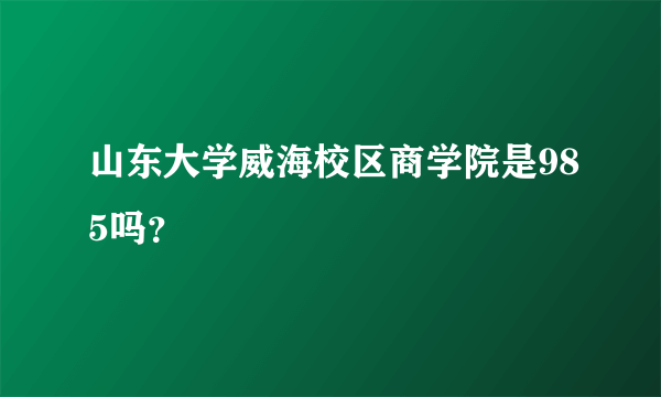 山东大学威海校区商学院是985吗？