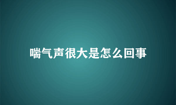 喘气声很大是怎么回事