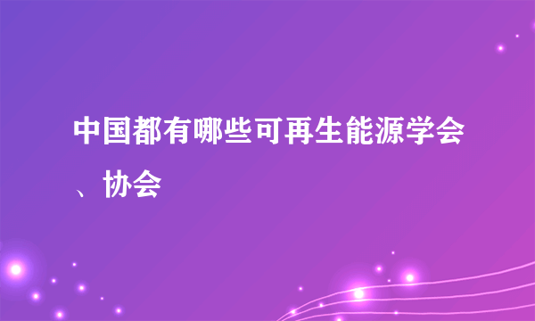 中国都有哪些可再生能源学会、协会