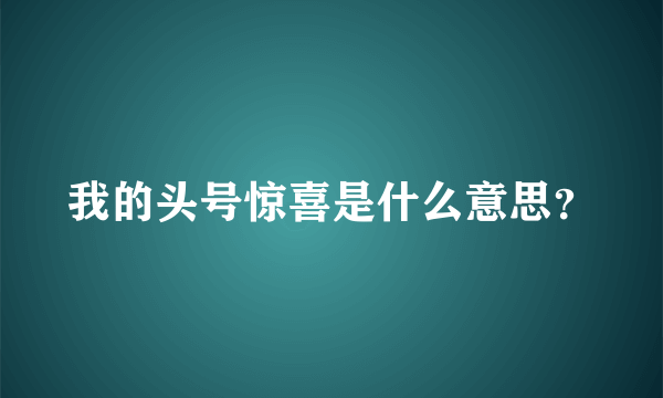 我的头号惊喜是什么意思？