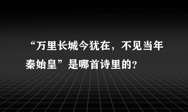 “万里长城今犹在，不见当年秦始皇”是哪首诗里的？