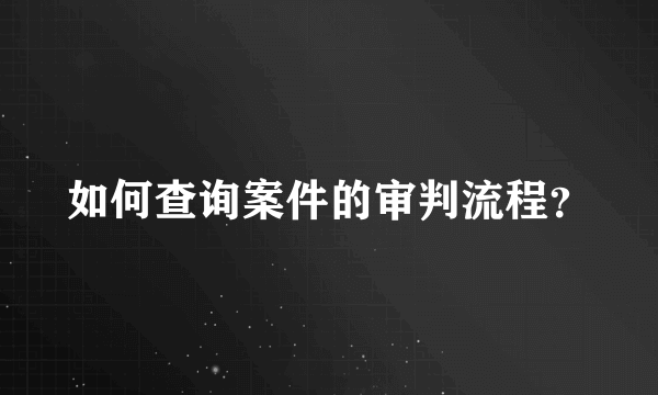 如何查询案件的审判流程？