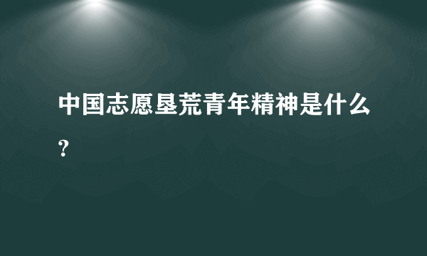 中国志愿垦荒青年精神是什么？