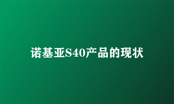 诺基亚S40产品的现状