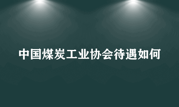 中国煤炭工业协会待遇如何