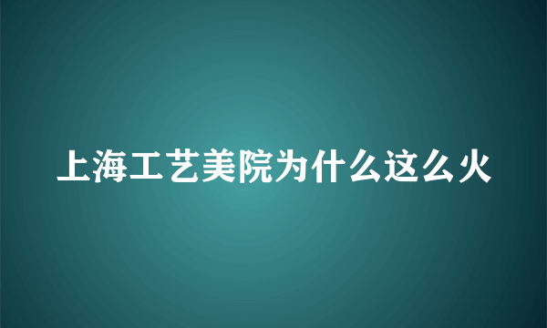 上海工艺美院为什么这么火