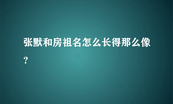 张默和房祖名怎么长得那么像？