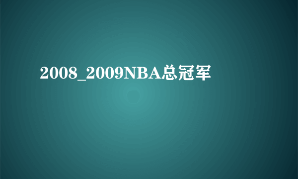 2008_2009NBA总冠军