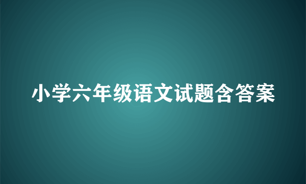 小学六年级语文试题含答案