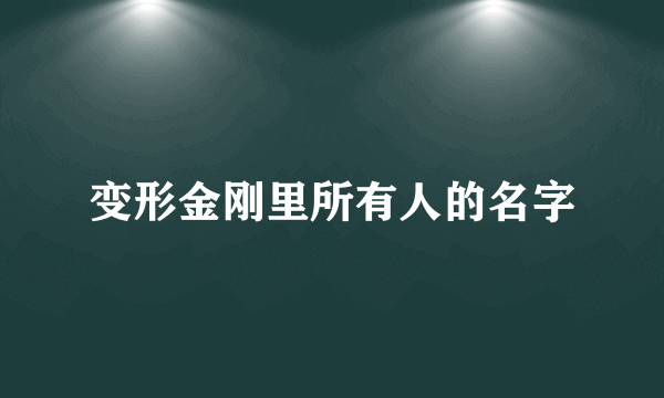 变形金刚里所有人的名字