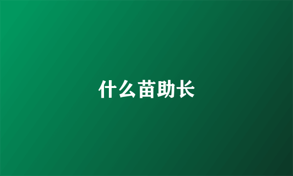 什么苗助长