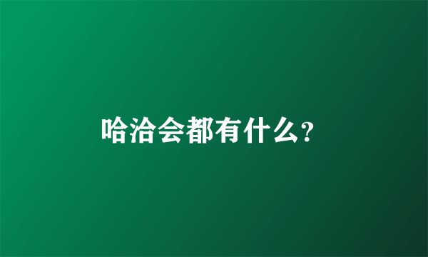 哈洽会都有什么？