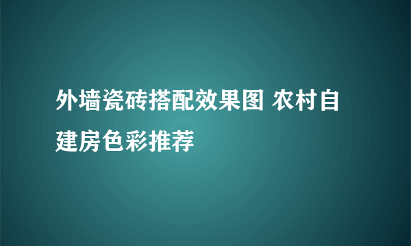 外墙瓷砖搭配效果图 农村自建房色彩推荐