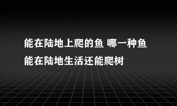 能在陆地上爬的鱼 哪一种鱼能在陆地生活还能爬树