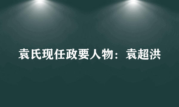 袁氏现任政要人物：袁超洪