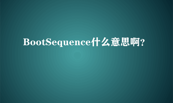 BootSequence什么意思啊？