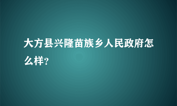 大方县兴隆苗族乡人民政府怎么样？