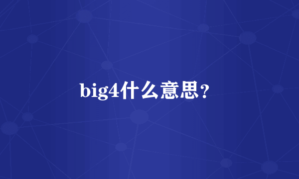 big4什么意思？