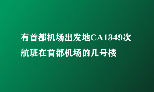 有首都机场出发地CA1349次航班在首都机场的几号楼