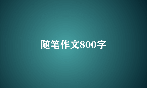 随笔作文800字