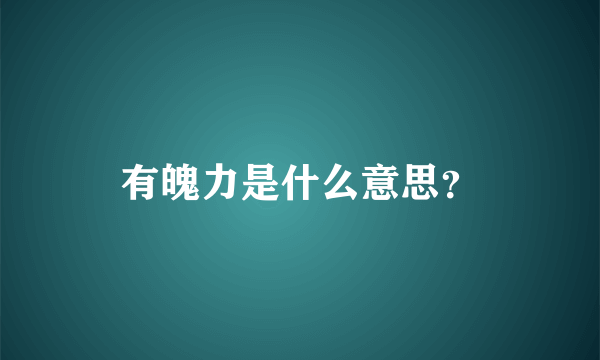 有魄力是什么意思？