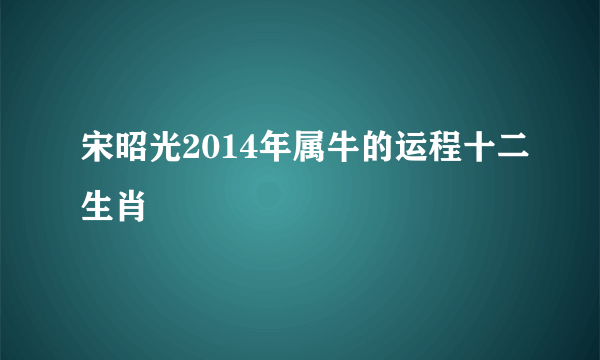 宋昭光2014年属牛的运程十二生肖