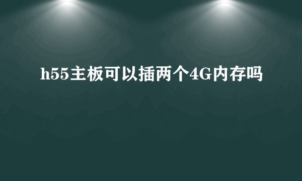 h55主板可以插两个4G内存吗