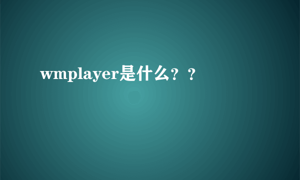 wmplayer是什么？？