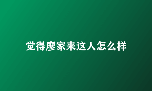 觉得廖家来这人怎么样