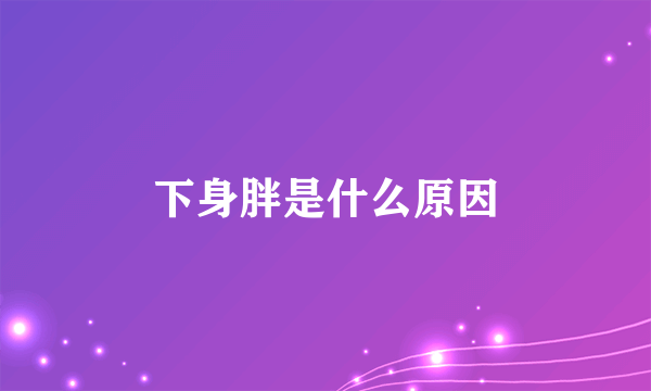 下身胖是什么原因