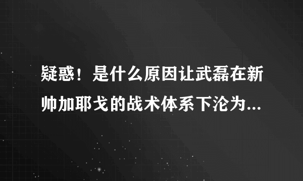 疑惑！是什么原因让武磊在新帅加耶戈的战术体系下沦为了替补？